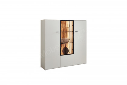 WM 2470 von Wöstmann - Highboard in weißem Lack mit drei Türen