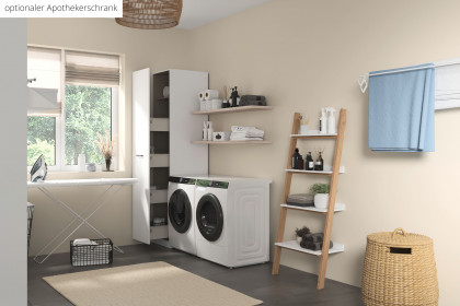 Allrounder von Rauch Blue - weißer Schrank mit Wäscheeinwurf