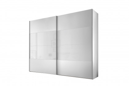 Paros von Staud - Schwebetürenschrank weiß/ Alpinweißglas