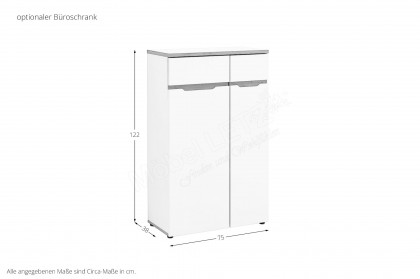 Memphis-Office von Innostyle - Bürotisch weiß, ca. 120 cm breit