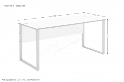 Memphis-Office von Innostyle - Bürotisch weiß, ca. 120 cm breit