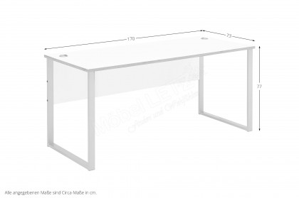 Memphis-Office von Innostyle - Schreibtisch weiß, ca. 140 cm breit