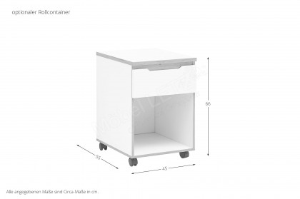 Memphis-Office von Innostyle - Schreibtisch weiß, ca. 140 cm breit
