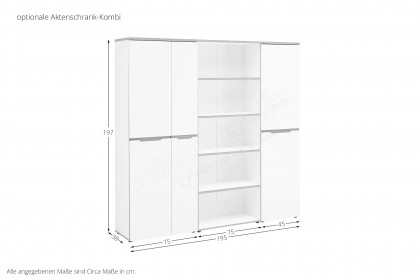 Memphis-Office von Innostyle - Bürotisch weiß mit Design-Kante in Artisan