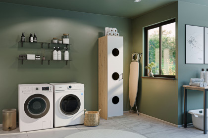 Allrounder von Rauch Blue - Schrank mit Wäscheeinwurf weiß - Eiche
