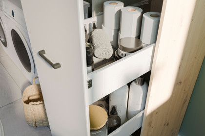 Allrounder von Rauch Blue - Schrank mit Wäscheeinwurf weiß - Eiche