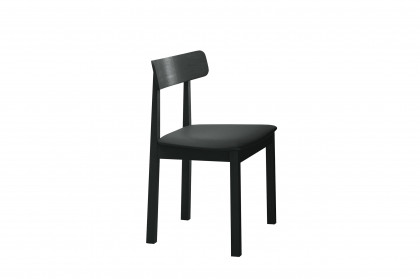 #96 Dining Chair von Skovby - Stuhl Eiche schwarz/ Leder schwarz