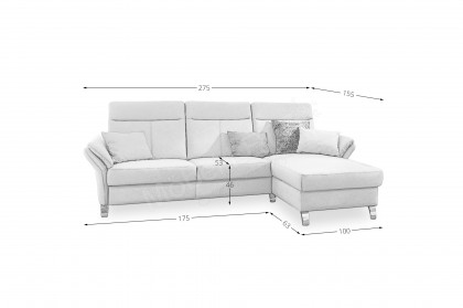 Porto von Dietsch - Ecksofa Ausführung rechts silber