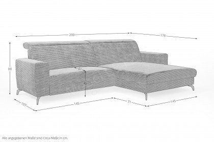 Bolero-LE23 von Sit & More - Polstersofa rechts taupe