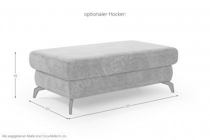 Bolero-LE23 von Sit & More - Polstersofa links taupe