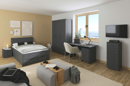 Allrounder von Rauch Blue - Schrank & Schubkastenbett grau-metallic