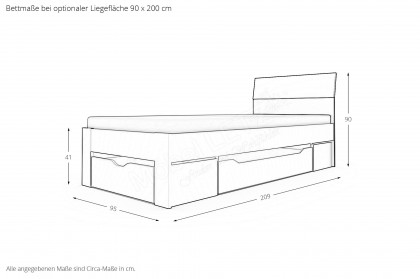 Allrounder von Rauch Blue - Schrank & Schubkastenbett grau-metallic