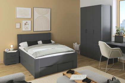 Allrounder von Rauch Blue - Schrank & Schubkastenbett grau-metallic