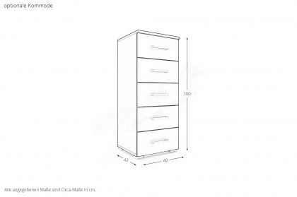 Allrounder von Rauch Blue - Schrank & Schubkastenbett grau-metallic