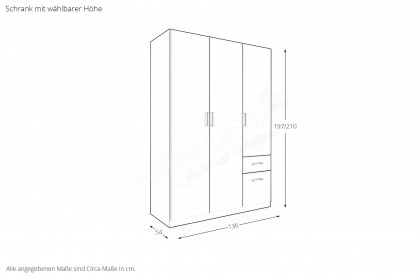 Allrounder von Rauch Blue - Schrank & Schubkastenbett grau-metallic