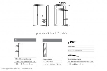 Allrounder von Rauch Blue - Schrank & Schubkastenbett grau-metallic