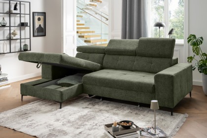 Neapel von Benformato - Ecksofa links moosgrün
