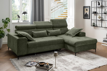 Neapel von Benformato - Ecksofa rechts moosgrün