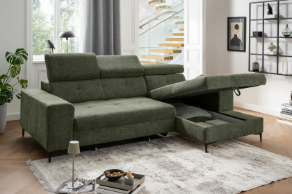 Neapel von Benformato - Ecksofa rechts moosgrün