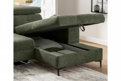 Neapel von Benformato - Ecksofa rechts moosgrün