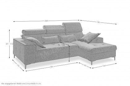 Neapel von Benformato - Ecksofa rechts moosgrün