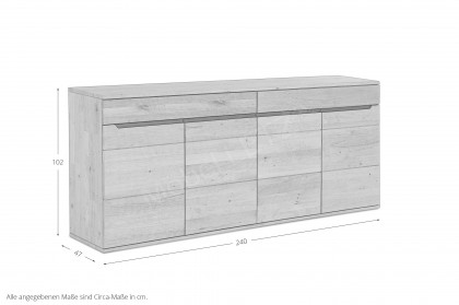 Ameno-living von Decker - Sideboard aus Wildeiche mit Absetzung in Schiefergrau