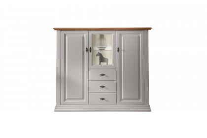 WZ-0622 von GK Möbelvertrieb - Highboard II Kiefer weiß/ Eiche