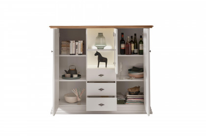 WZ-0622 von GK Möbelvertrieb - Highboard II Kiefer weiß/ Eiche