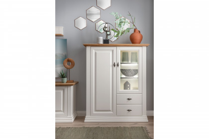 WZ-0622 von GK Möbelvertrieb - Highboard I Kiefer weiß/ Eiche