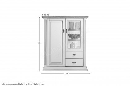 WZ-0622 von GK Möbelvertrieb - Highboard I Kiefer weiß/ Eiche