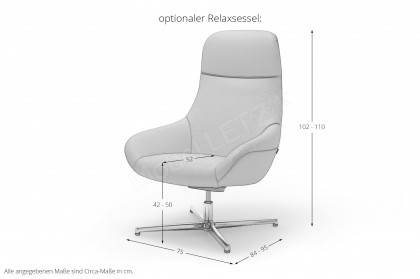 CR.414 von creation by Rolf Benz - Ecksofa links signalgrau