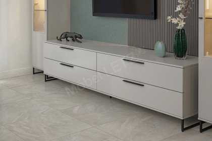 Kara-System von Musterring - Wohnwand in Brillantgrau mit Feinschliff grigio