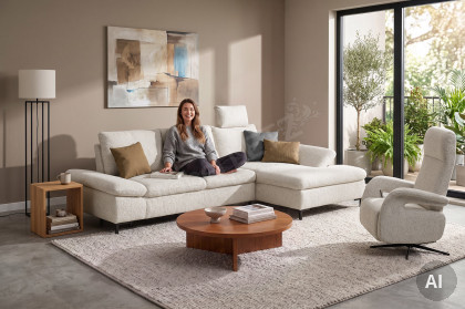 Easy von Dietsch - Ecksofa creme