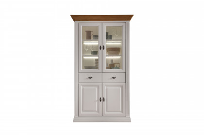 WZ-0622 von GK Möbelvertrieb - Vitrine II Kiefer weiß/ Eiche