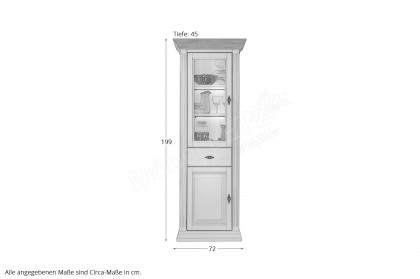 WZ-0622 von GK Möbelvertrieb - Vitrine I Kiefer weiß/ Eiche