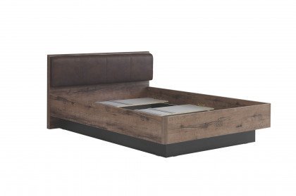 Jacky von Forte - Bett 140x200 cm mit Sockel & Kopfteilpolster