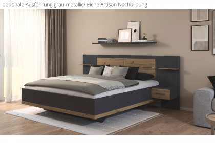 Boston-Extra von Rauch Orange - Schwebebett mit Nachtkonsolen weiß - Eiche