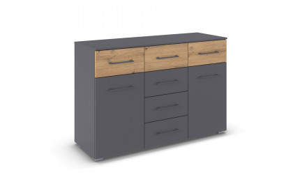 Boston-Extra von Rauch Orange - Kommode grau-metallic - Artisan-Eiche