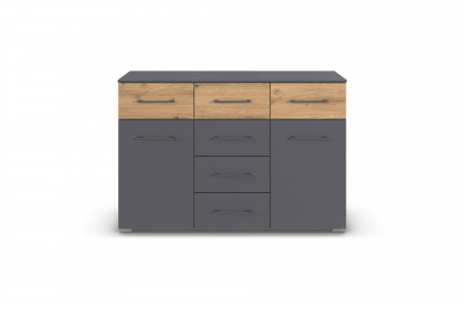 Boston-Extra von Rauch Orange - Kommode grau-metallic - Artisan-Eiche