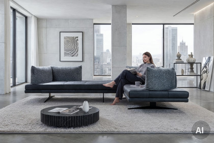 Maine Roote von Sofaschmiede - Eckcouch anthrazit