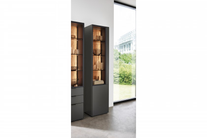 WM 2470 von Wöstmann - Vitrine in graphitgrauem Lack