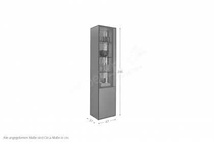 WM 2470 von Wöstmann - Vitrine in graphitgrauem Lack