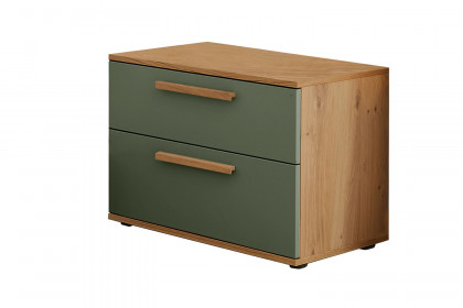 Montino von Musterring - Nachtkommode Eiche - Lack jungle green