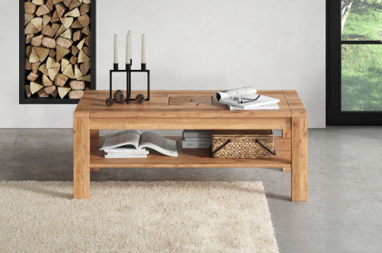 WZ-0625 von GK Möbelvertrieb - Couchtisch aus Wildeiche mit Hirnholz