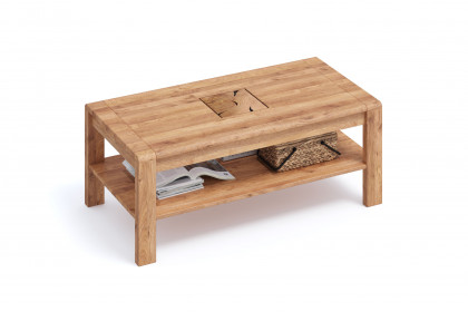 WZ-0625 von GK Möbelvertrieb - Couchtisch aus Wildeiche mit Hirnholz