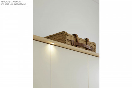 Montino von Musterring - Drehtürenschrank Balkeneiche - Lack grün