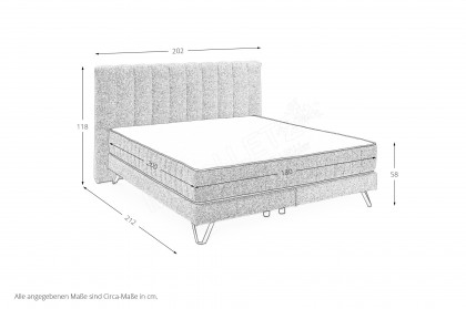 Baldwin von set one by Musterring - Boxspringbett 180 KTB in Dove