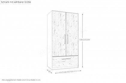 MULTIFLEX von Schlüter Möbelfabrik - Kleiderschrank BASIC mit Jumbo-Auszug