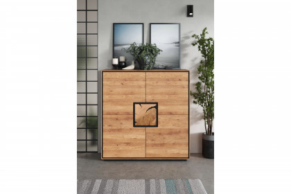 WZ-0625 von GK Möbelvertrieb - Highboard III aus Wildeiche mit Hirnholz