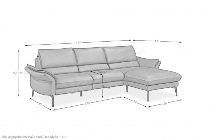 MR 230 von Musterring - Ledersofa rechts anthrazit